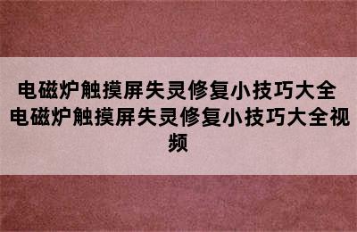 电磁炉触摸屏失灵修复小技巧大全 电磁炉触摸屏失灵修复小技巧大全视频